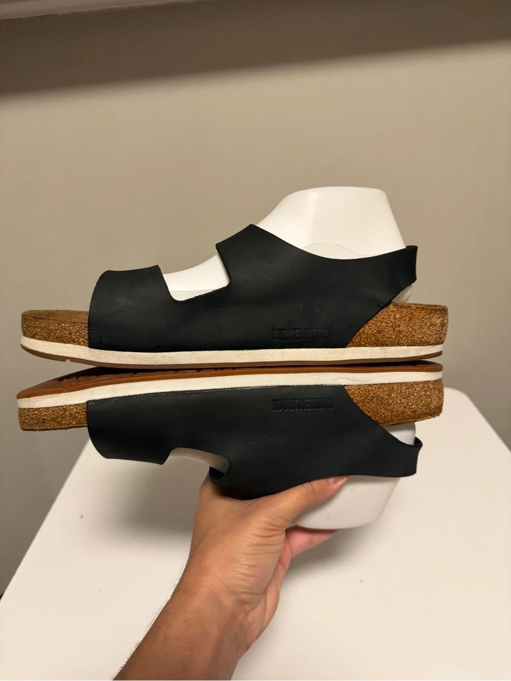 Birkenstock Milano Black Leather Two Strap Slingback Sandals Men’s EU 43 US 10